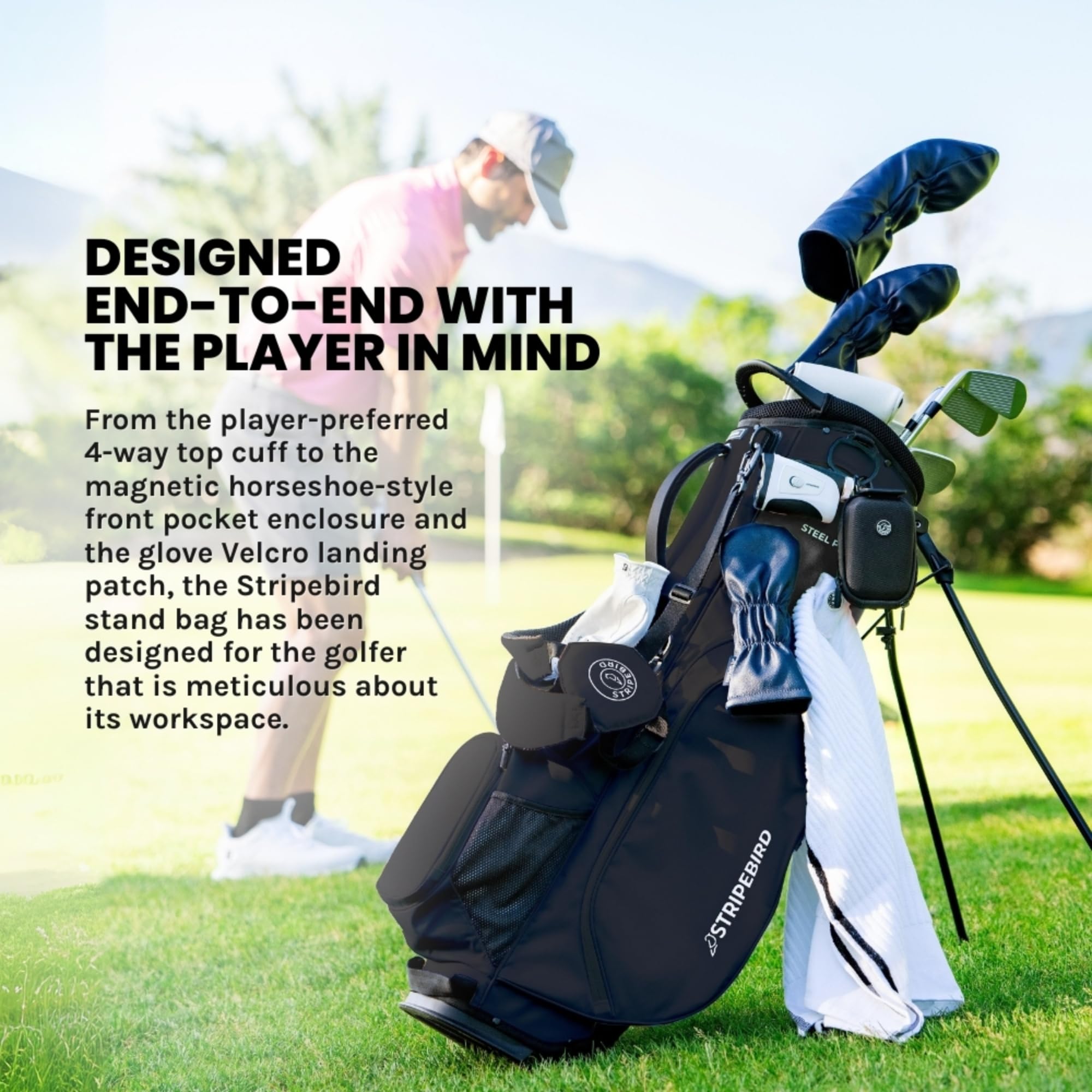 Amazon.com : Stripebird Golf Stand Bag with Hub for Magnets